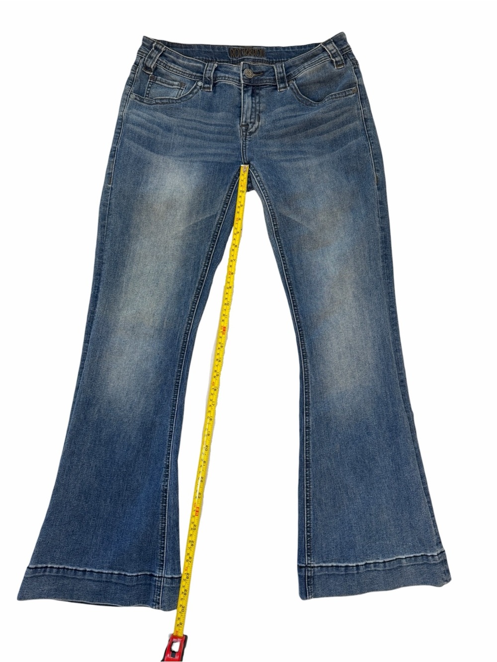 Rock & Roll Cowgirl Blue Flare Jeans - Picture 2 of 5